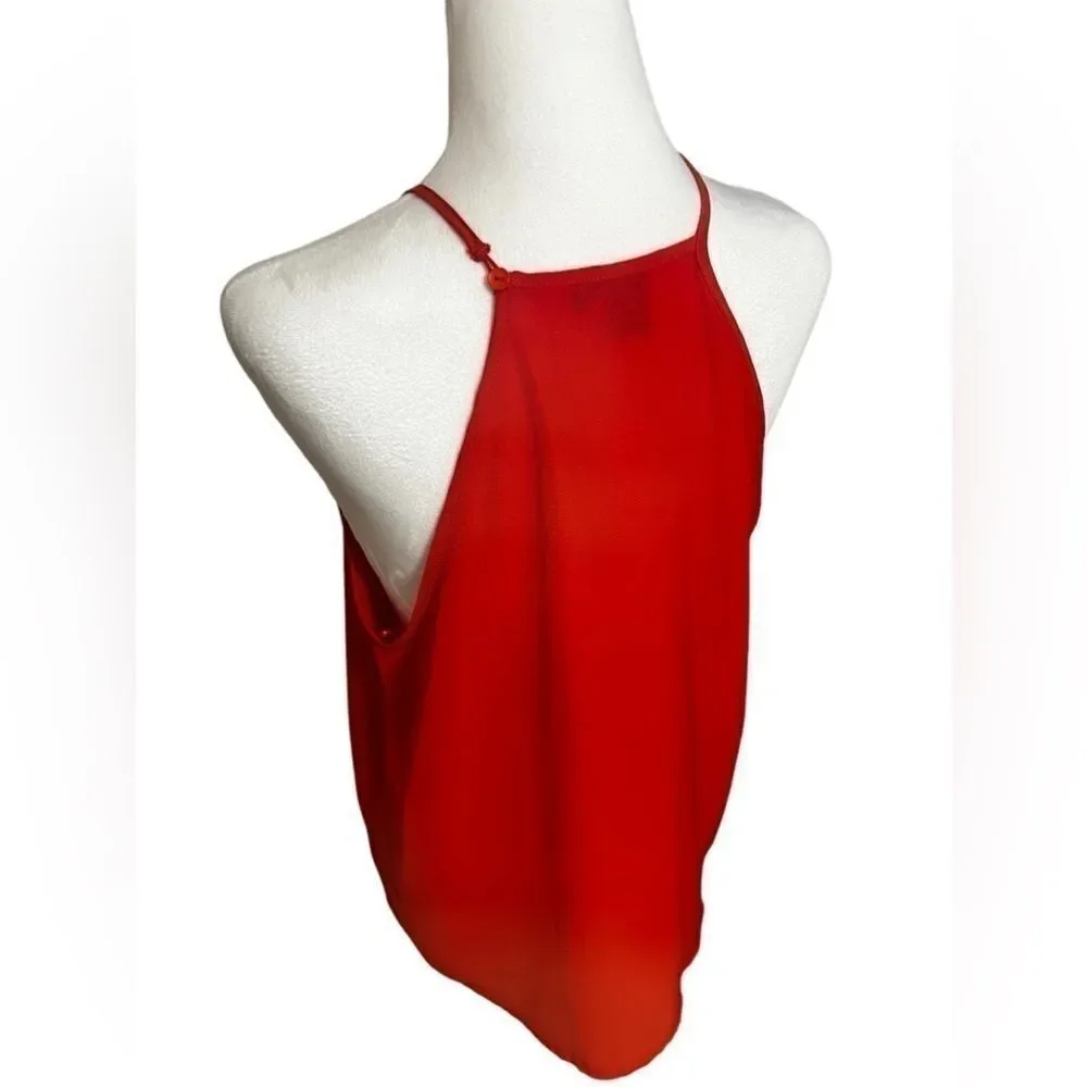 Anthropologie Paper Crane red / coral medium halter Layered Tank